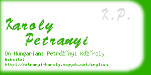 karoly petranyi business card